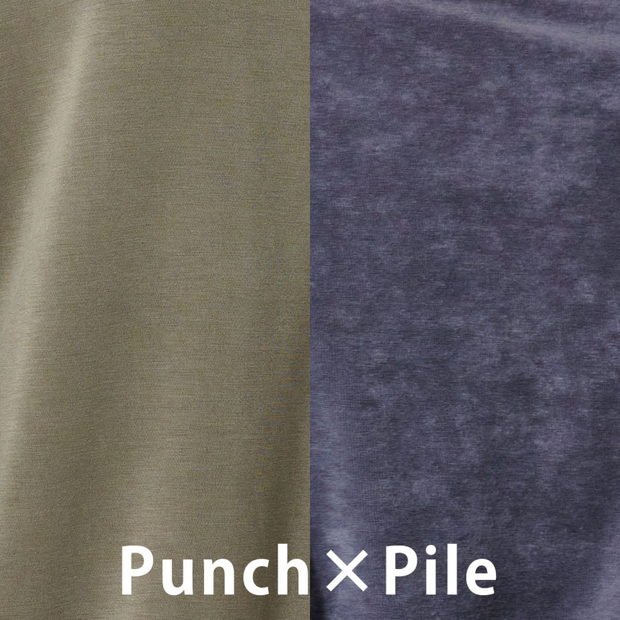 Hybrid LONG T-SHIRT（Punch×Pile）Khaki×Chacoal Gray [New ITEM]