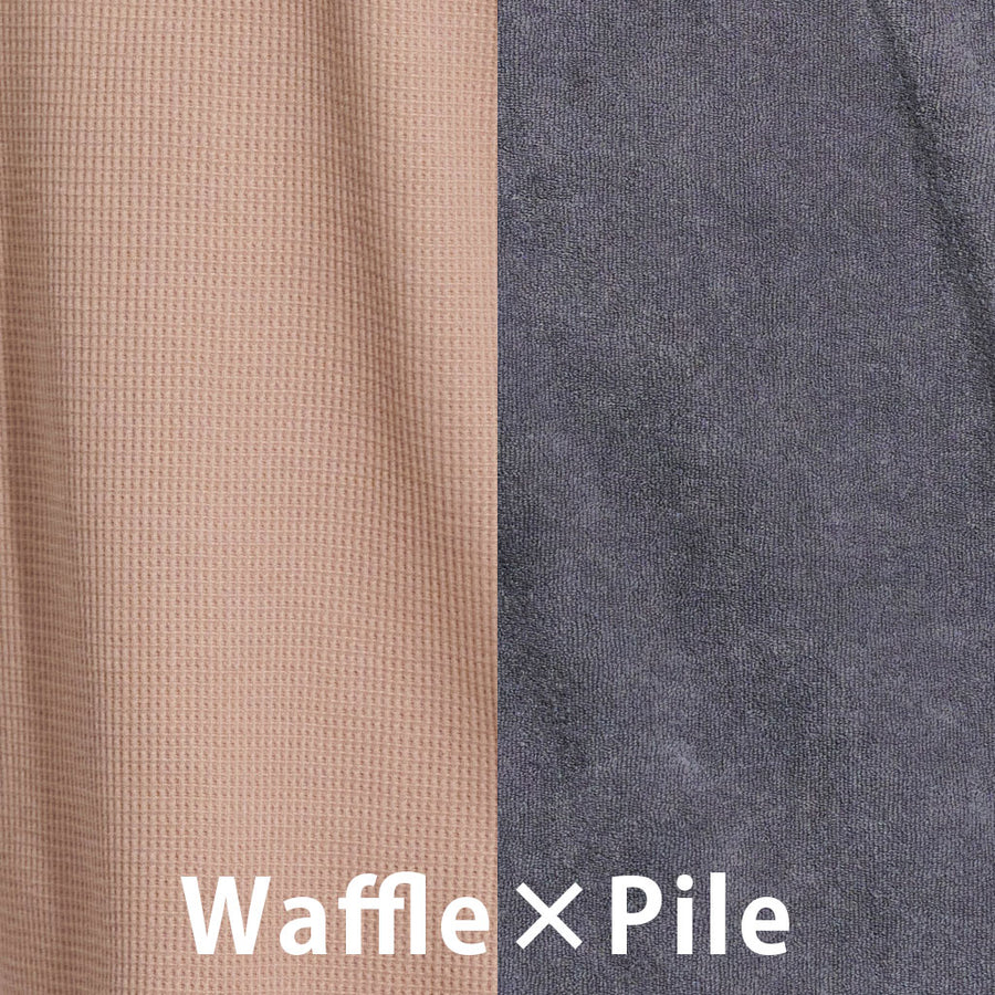 Hybrid T-SHIRT（Waffle×Pile）Brown×Chacoal Gray [New ITEM]